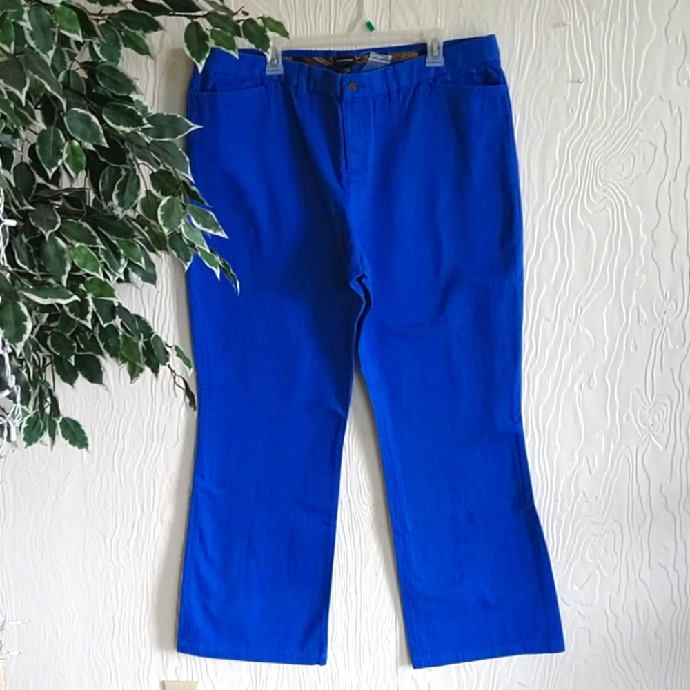 J. Peterman cobalt blue straight leg jeans 20 new